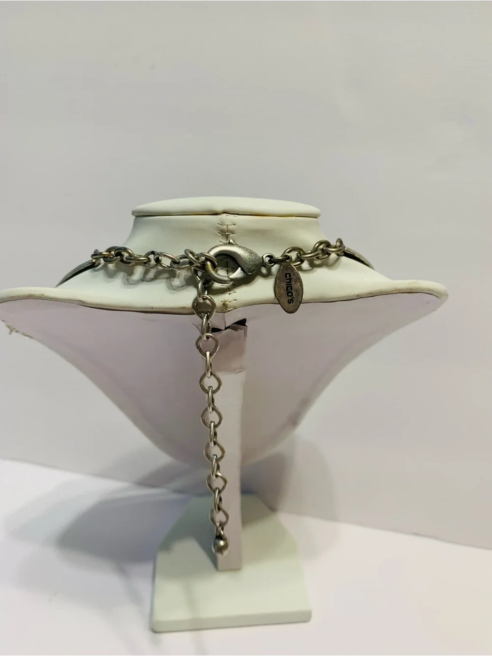 Chicos Silver-Tone Sculpted Collar Necklace